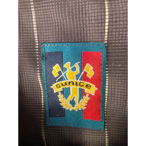 Sunice Y2K Reversible Golf Pullover Jacket Mens L Black/Gray Stripe Windbreaker - Picture 3 of 14